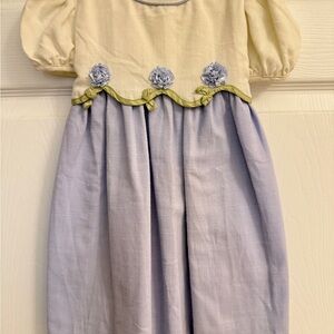 Charming Cream and Lavender Kids Dress